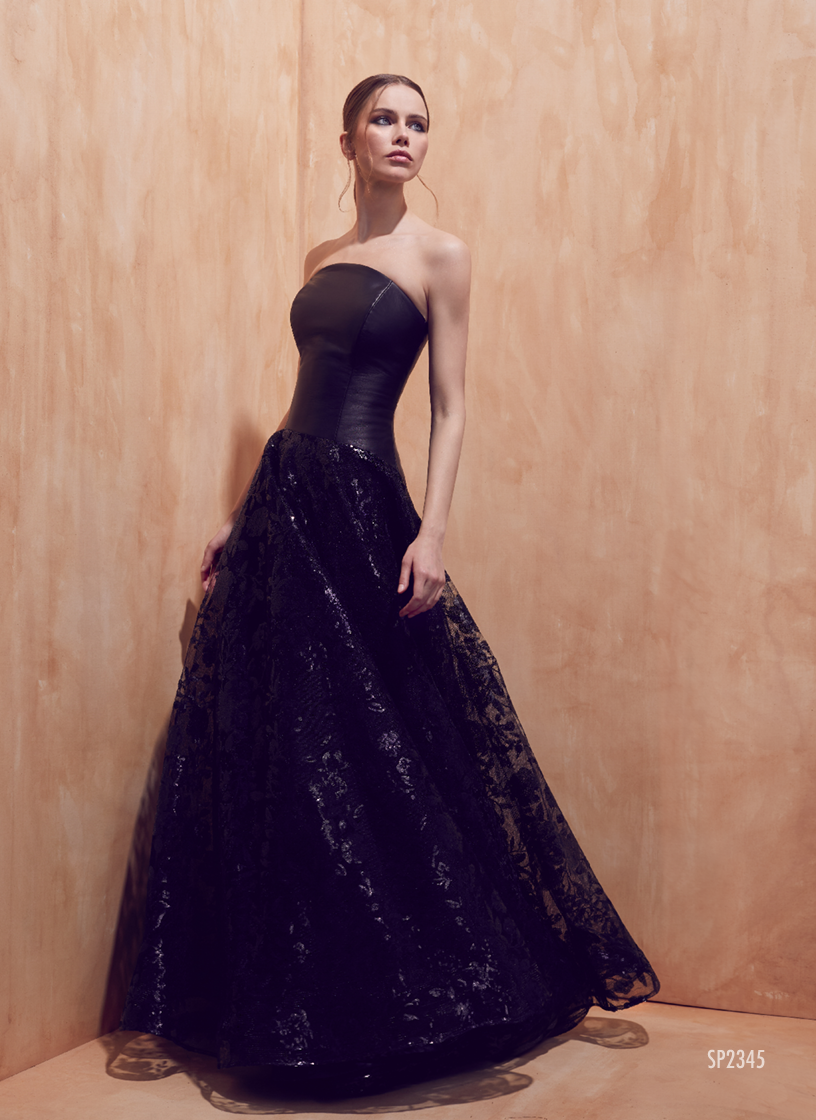 Leather & Lace Long Dress