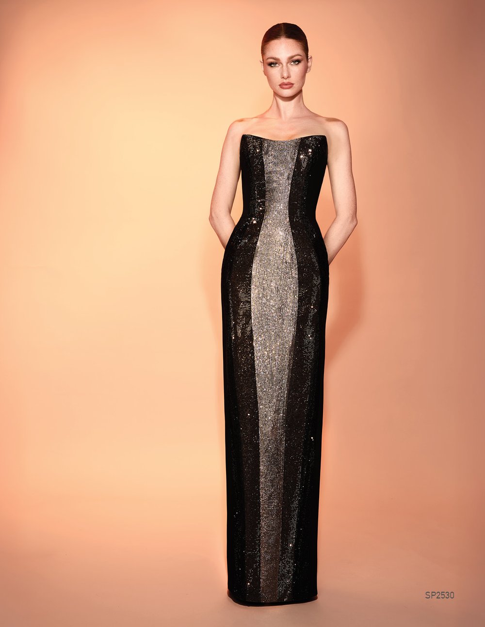 Tritone Beading Long Dress