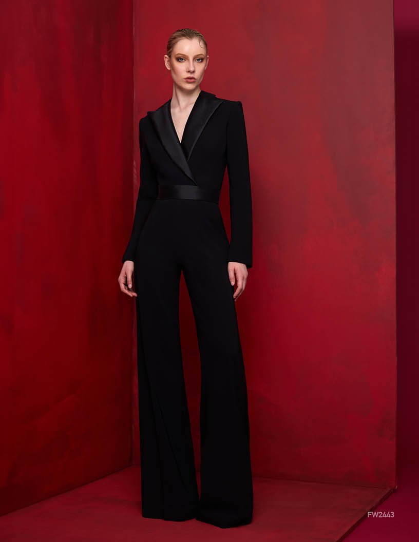 Long Sleeve Jumpsuit w/ Deep V