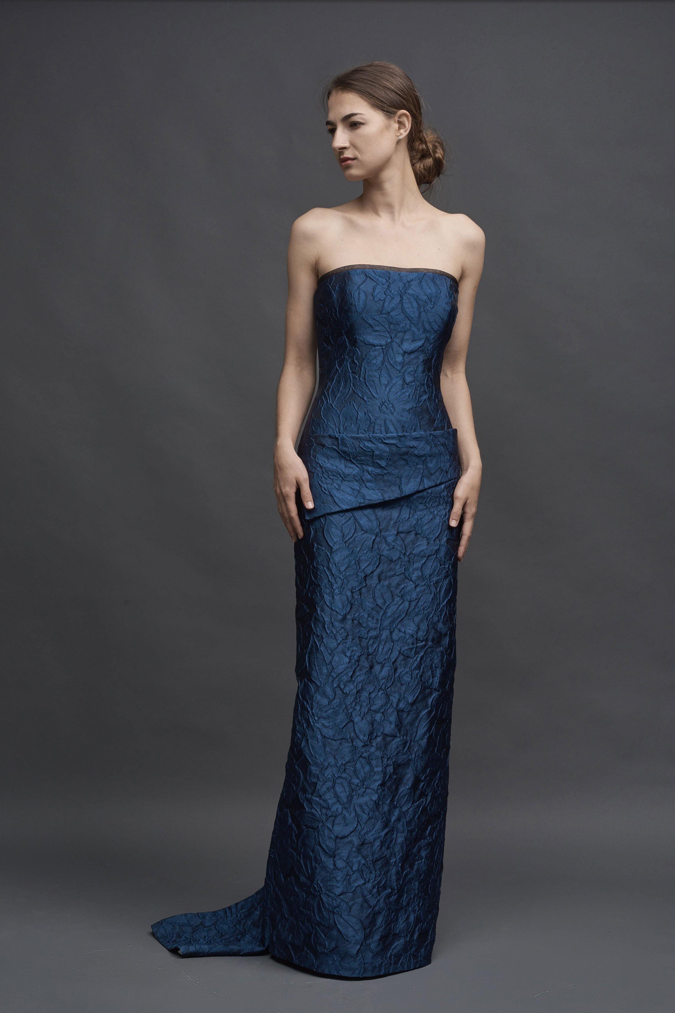 Cloquet Hand-Draped Slim, Strapless Gown, Fishtail Hem Detail