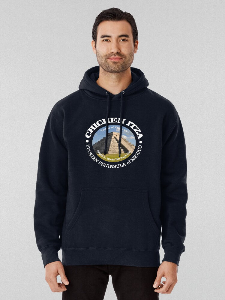 Chichen Itza Mayan Pyramid Mexico Ancient History Hoodie Blue