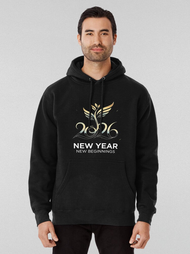 2026 New Year New Beginnings Motivation Hoodie Black