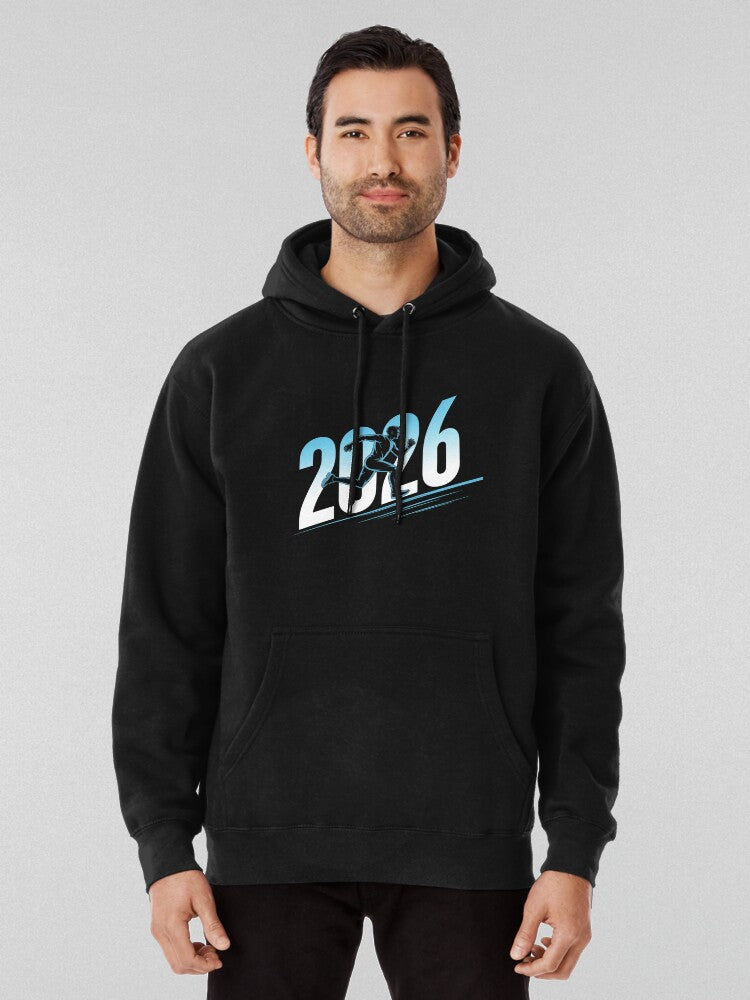2026 Upward Momentum New Year Goals Hoodie Black