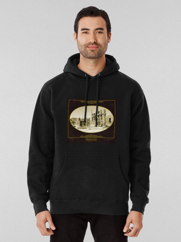 Ar008 Philae Egypt Temple Archeology Graphic Hoodie Black