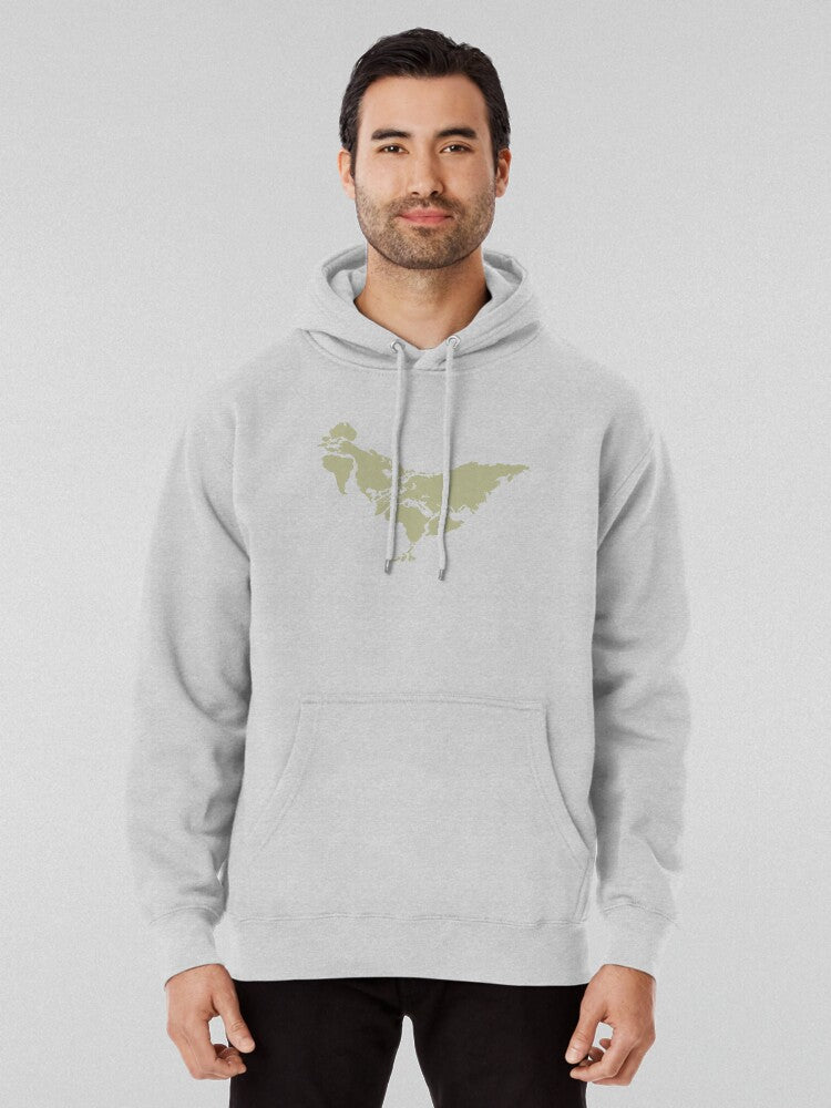 Chicken Atlas Funny Geography Animal Map Hoodie Heather Grey
