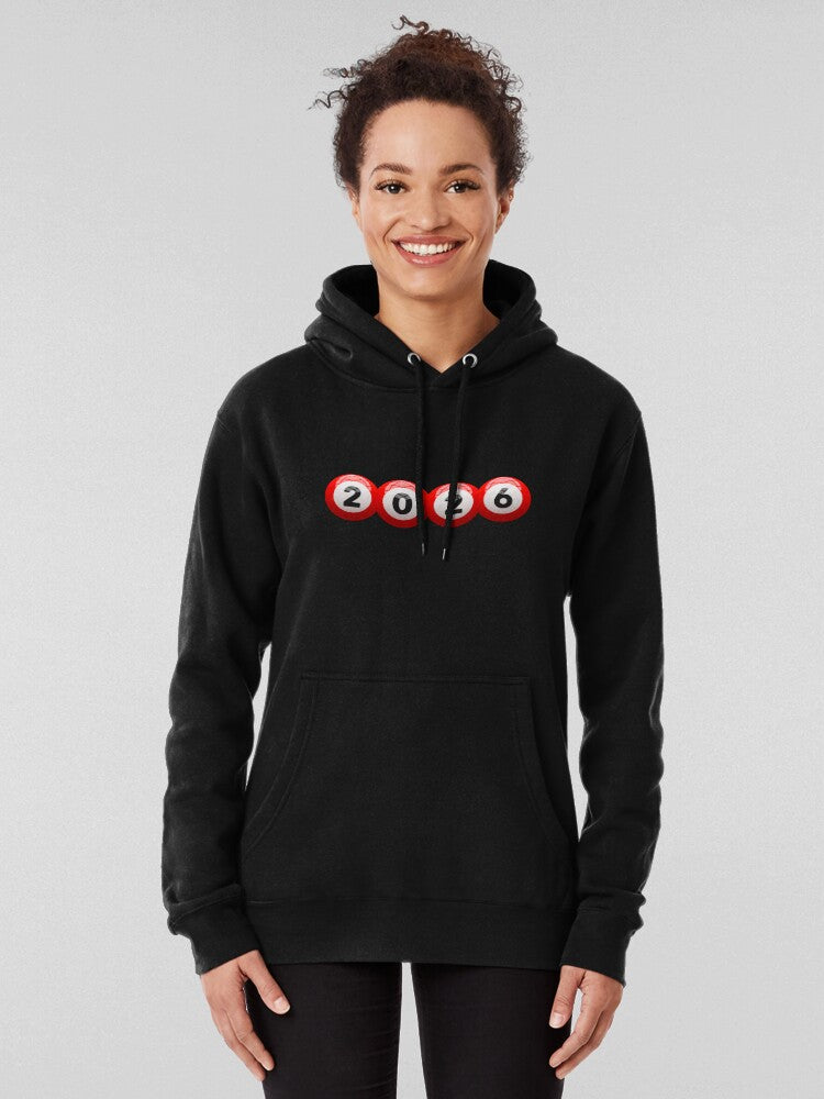 Bingo 2026 Happy New Year Lucky Game Hoodie Black