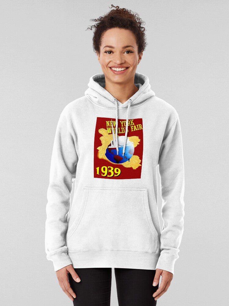1939 New York Worlds Fair Vintage Poster Hoodie White