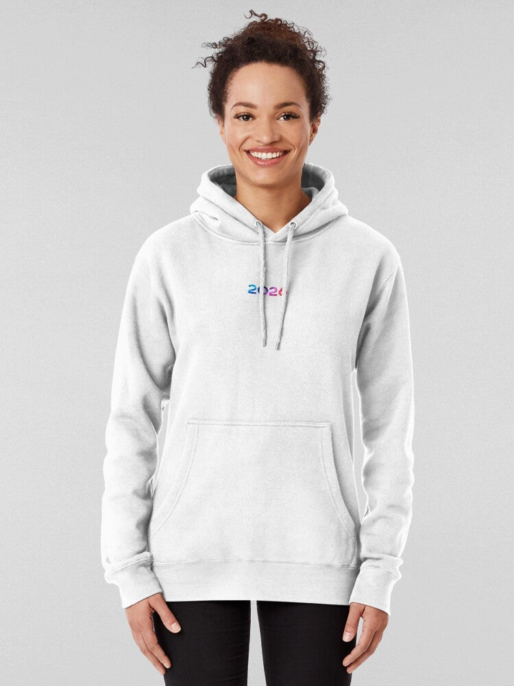 2026 Happy New Year Countdown Graphic Hoodie White