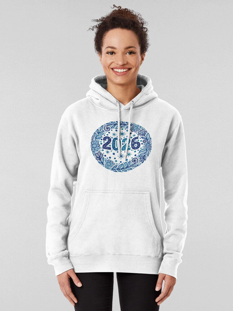 2026 New Year's Eve Party Graphic Hoodie White