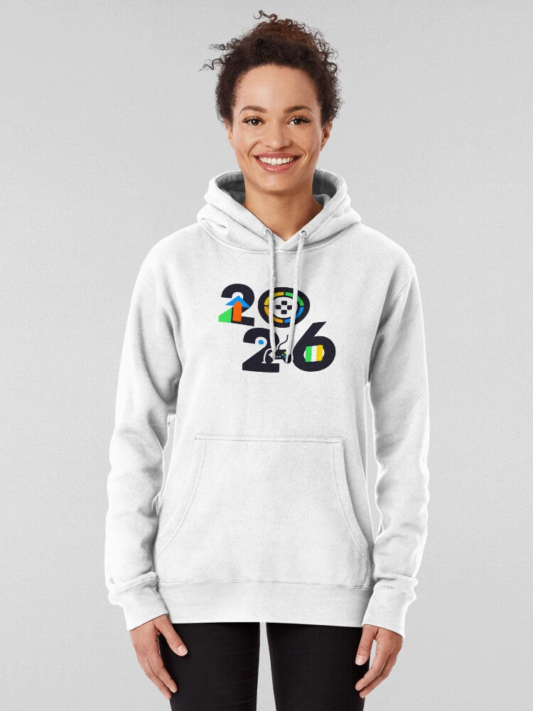 2026 Modern Gaming Aesthetic New Year Hoodie White
